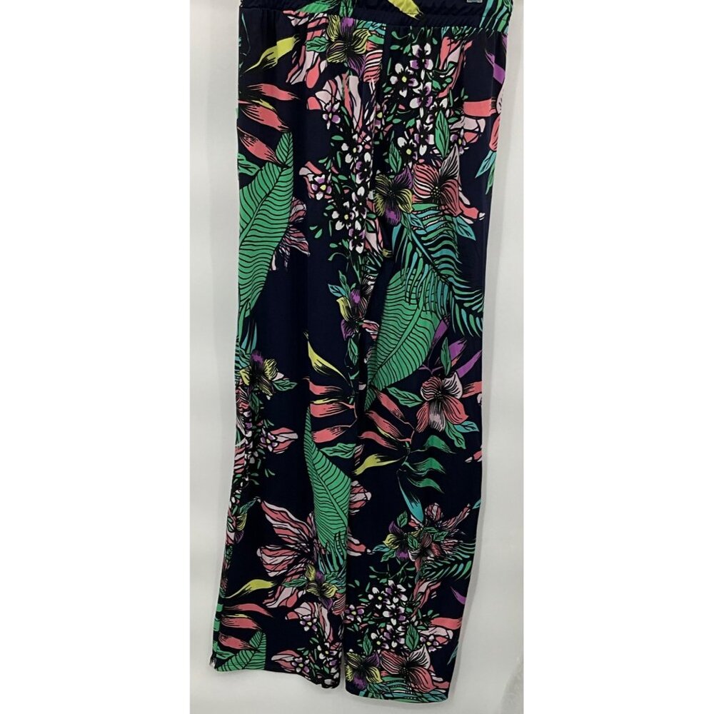 Beach Break Women's Tropical Print Wide Leg Pants Size S Polyester/Spandex - Picture 3 of 7
